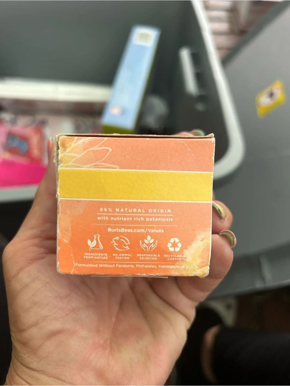Burt's Bees Gel Cream in White & Yellow-Orange Packaging